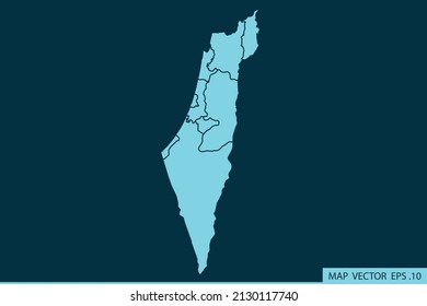 Israel map ,Abstract mash line and point scales on dark background for your web site design map logo, app, ui ,Travel. Vector illustration eps 10.