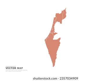 Israel Map - abstract style orange isolated on white background for design vector.