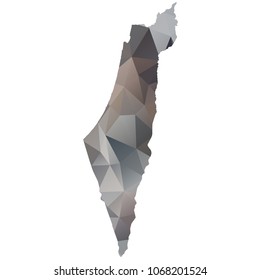 israel map - Black, grey, geometric rumpled low poly style gradient graphic background, polygonal design for your. Vector illustration eps 10.