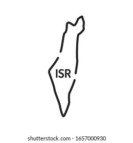 Israel map black line icon. Border of the country. Pictogram for web page, mobile app, promo. UI UX GUI design element. Editable stroke.