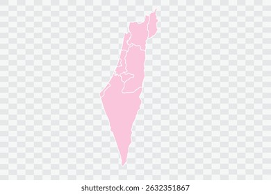 Israel Map Blush Color on White Background quality files Png