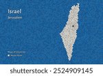 Israel Map with a capital of Jerusalem Shown in a Mosaic Pattern