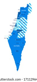 Israel Karte. Vektorillustration der städtischen Gebiete