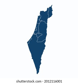 Israel map color vector modern. Silhouette map. on white background. 