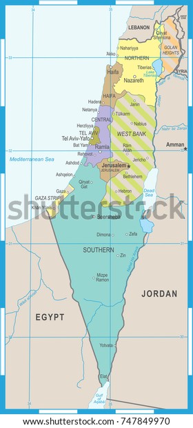 Israel Map Detailed Vector Illustration Stock Vector (Royalty Free ...