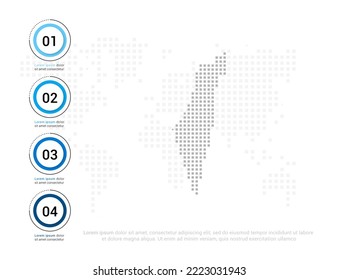 Mapa israelí de puntos grises para presentación. Concepto creativo para infografía.