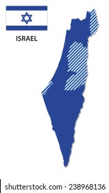 israel map with flag