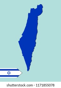 Israel map with flag decoration