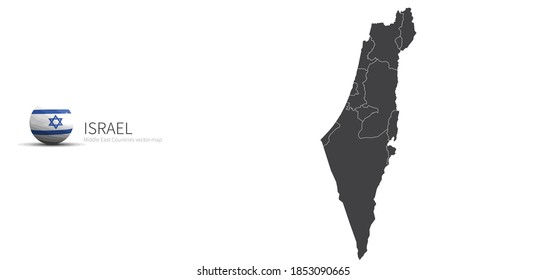 Israel Map and Flag Icon
Map of Middle East countries.