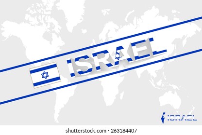 Israel Map Flag Text Illustration On Stock Vector (Royalty Free ...