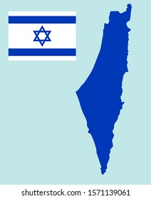 israel map and flag vector illustration