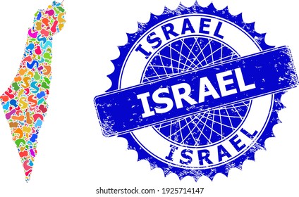Israel Map Flat Illustration Blot 260nw 1925714147 