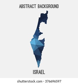 Israel map in geometric polygonal style.Abstract tessellation,modern design background. Vector illustration EPS8