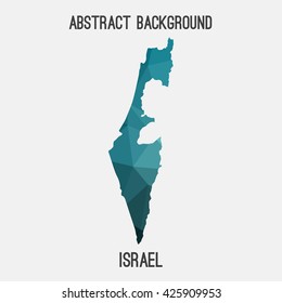 Israel map in geometric polygonal style.Abstract tessellation,modern design background. Vector illustration EPS8
