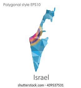 Israel map in geometric polygonal style.Abstract gems triangle,modern design background. Vector illustration EPS10