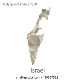 Israel map in geometric polygonal style.Abstract gems triangle,modern design background. Vector illustration EPS10