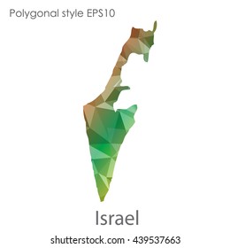 Israel map in geometric polygonal style.Abstract gems triangle,modern design background. Vector illustration EPS10