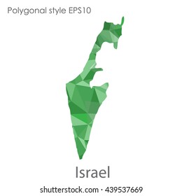 Israel map in geometric polygonal style.Abstract gems triangle,modern design background. Vector illustration EPS10