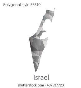 Israel map in geometric polygonal style.Abstract gems triangle,modern design background. Vector illustration EPS10