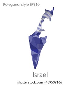 Israel map in geometric polygonal style.Abstract gems triangle,modern design background. Vector illustration EPS10