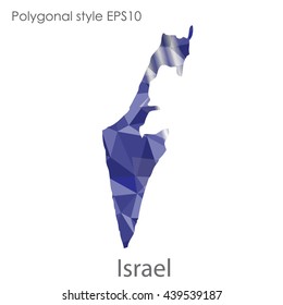Israel map in geometric polygonal style.Abstract gems triangle,modern design background. Vector illustration EPS10