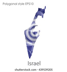 Israel map in geometric polygonal style.Abstract gems triangle,modern design background. Vector illustration EPS10