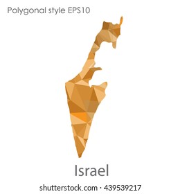 Israel map in geometric polygonal style.Abstract gems triangle,modern design background. Vector illustration EPS10