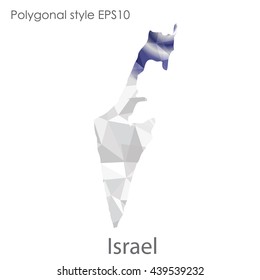 Israel map in geometric polygonal style.Abstract gems triangle,modern design background. Vector illustration EPS10