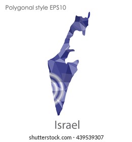 Israel map in geometric polygonal style.Abstract gems triangle,modern design background. Vector illustration EPS10