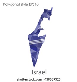 Israel map in geometric polygonal style.Abstract gems triangle,modern design background. Vector illustration EPS10