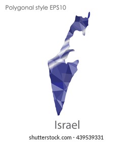 Israel map in geometric polygonal style.Abstract gems triangle,modern design background. Vector illustration EPS10