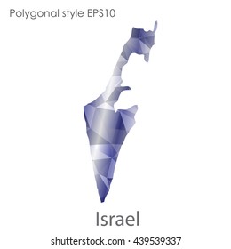 Israel map in geometric polygonal style.Abstract gems triangle,modern design background. Vector illustration EPS10