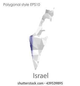 Israel map in geometric polygonal style.Abstract gems triangle,modern design background. Vector illustration EPS10