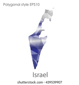 Israel map in geometric polygonal style.Abstract gems triangle,modern design background. Vector illustration EPS10