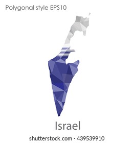 Israel map in geometric polygonal style.Abstract gems triangle,modern design background. Vector illustration EPS10