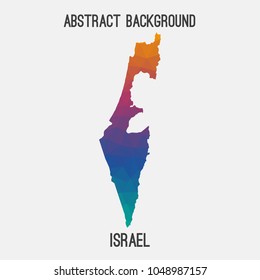 Israel map in geometric polygonal,mosaic style.Abstract tessellation,modern design background,low poly. Geometric cover, mockup. Vector illustration.