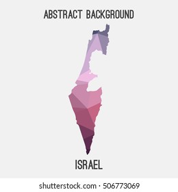 Israel map in geometric polygonal,mosaic style.Abstract tessellation,modern design background,low poly. Vector illustration.