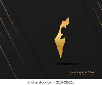 Israel map of gold gradient style vector Illustration.