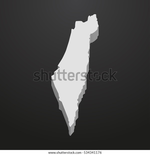 Israel Map Gray On Black Background Stock Vector Royalty Free 534341176