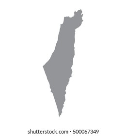 Israel map in gray on a white background