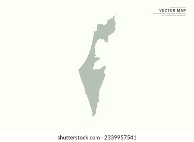 Israel map of green vector modern.
