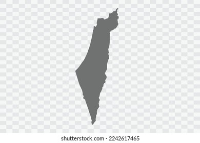 Israel Map grey Color on White no demarcation line Background  Png