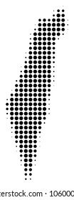 Israel Map halftone vector icon. Illustration style is dotted iconic Israel Map icon symbol on a white background. Halftone matrix is round points.