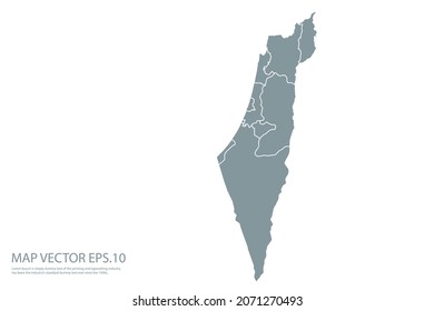 Israel map High Detailed on white background. Abstract design vector illustration eps 10
