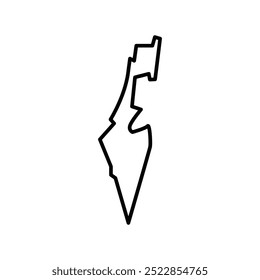 Israel map icon. Israel outline map. Simple icon design. Vector illustration