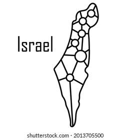 Israel map icon, vector illustration in black isolated on white background.