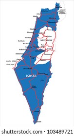 Israel map isolated