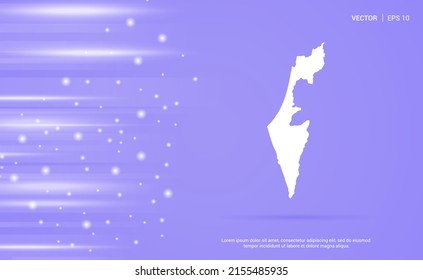Israel map isolated on purple background. Vector Illustration.