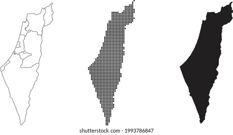 Israel map isolated on a white background.