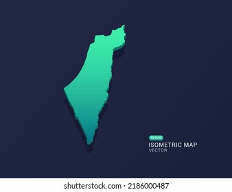 Israel Map Isometric Green Gradient Vector Stock Vector (Royalty Free ...